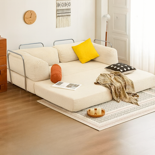 폴디 소파베드 모듈 접이식 쇼파 침대 겸용 데이베드 원룸 집순이 소파겸침대, 크림화이트