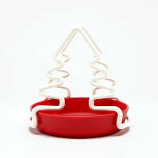 Minos 富士山聖誕樹可調整濾掛耳掛架 濾掛夾 掛耳咖啡濾杯, 聖誕樹-白色夾/紅色托盤, 1個