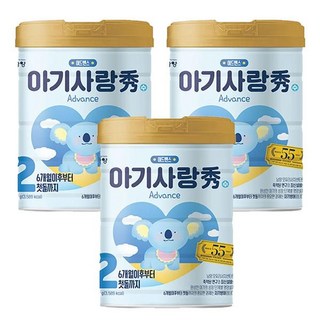 [25년 리뉴얼 용량 UP] 아기사랑수 2단계 800g X 3캔 (6개월이후부터 첫돌까지)