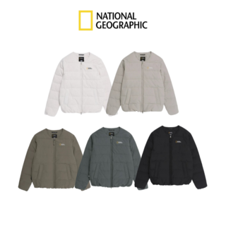 국내매장판 내셔널지오그래픽 남성 여성 공용 라운드 넥 경량 구스 다운 패딩 자켓 거위털 점퍼 칼리리스 아우터 이너 겸용