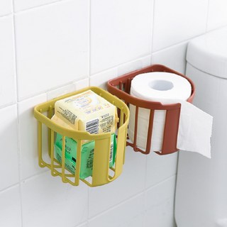 6색 벽안뚫고 붙이는 홀더 벽걸이 접착식 무타공 휴지걸이 공중부양홀더 두루마리 걸이 휴지 홀더 거치 수납 욕실용품 선반 DJ 30521614, 레드+레드, 1개, 레드+레드