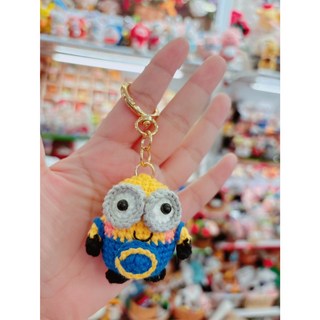 手工毛線小小兵玩偶：可愛造型，柔軟舒適，居家辦公療癒擺飾, 1個