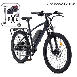 삼천리 2026 26 팬텀 HX 전기자전거 E-MTB 산악 일상 레저 파스스로틀 겸용, 다크 그린 블랙, 알루미늄