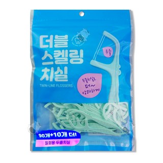 더블 스켈링 치실 일회용 두줄치실 100개입 민트향, 1개, 200개입