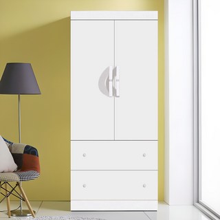 국내제작 직접배송 이느낌 800 투서랍 장롱, 화이트