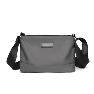 Wendy男生側背包 防水牛津布單肩包 耐磨防刮小方包 休閒斜挎包 郵差包 男生美式大容量斜背包 輕便 簡約 百搭, 灰色