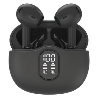 블라우풍트 Ai ENC 노이즈캔슬링 LED 블루투스 5.4 오픈형 이어폰, BLP-BE363K, 블랙