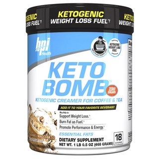 Bpi Keto Bomb無糖生酮咖啡奶精, 焦糖瑪奇朵, 1個, 468克