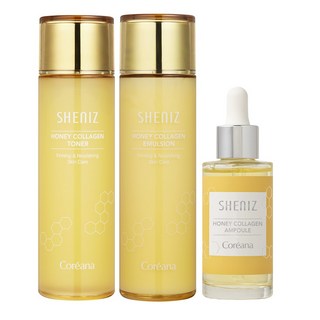[고보습 고농축] 코리아나 쉬니즈 허니 콜라겐 3종 스킨토너150ml+에멀젼150ml+앰플50ml, 1세트