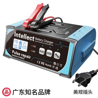 12v24伏汽車電瓶充電器 修複充電機鉛痠蓄電池智能脈衝通用大功率, 1個, AJ619NB20電瓶充電器美規1117