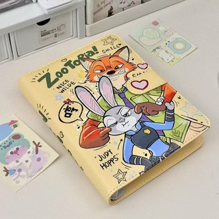 【 臺灣齣貨 】瘋狂動物城A5卡冊可愛高顔值PU皮質收納冊 活頁磁吸明星愛豆收藏冊動漫週邊卡通可愛收藏卡冊 送禮生日禮物, 僅10張卡冊內頁【40卡位】