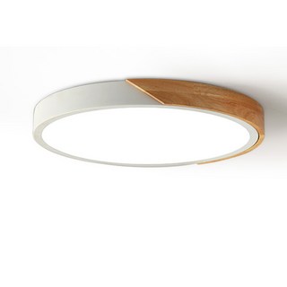 月樺燈飾 LED木質吸頂燈 全光譜高顯指 無頻閃 智能APP遙控 調光調色 防蚊設計, 50CM 5500lm 智能高亮護眼款