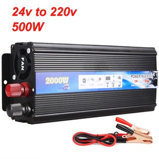 EAFC 자동차 전원 인버터 12v 24V 220v 전압 변환기 500W 1000W 휴대전용 변압기 Usb 충, 04 24v to 220v 500W, 1개
