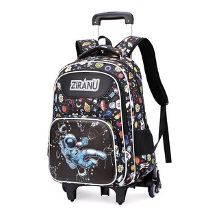 拉桿書包 兒童3-6年級背包 小學生雙肩包 男生初中生大容量卡通爬樓背包 旅行袋 後背包 韓系背包女 高中生拉桿包 輪子