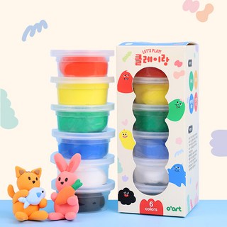 오아트 클레이랑 6색 세트 DIY 만들기 키트 클레이 공예 미술 놀이 교구 학습 준비물 KC인증, 1개