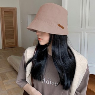 HanVo 日系小標籤帆布漁夫帽 - 透氣吸濕排汗 日韓休閒百搭遮陽帽 C01-8137