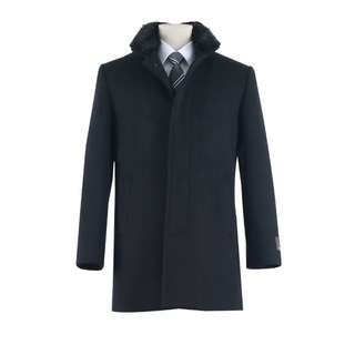 울 캐시미어 혼방 에리퍼 블랙 하프코트 BHC415546