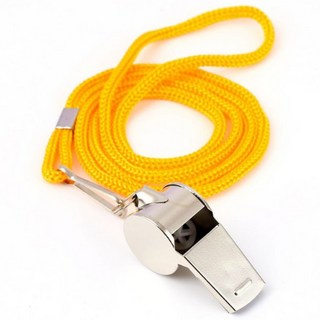 본라이프 안쉼귀가 목걸이 메탈 호루라기 호신용 호각 호루라기목걸이 심판 휘슬 스포츠 호루라기, 1개, 노랑