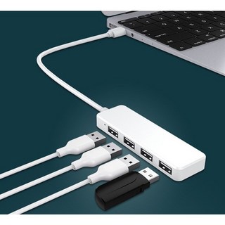 USB 3.0高速集線器，多端口擴展，輕巧便攜，適用於筆記型電腦和桌上型電腦，即插即用，方便快捷, 4口HUB(2.0)-黑色