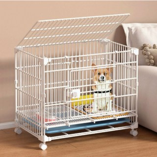 寵傢好 單層寵物籠 可推疊 附托盤 可移動 兔龍 貓籠 貓窩 狗籠 貓狗籠 籠子, 白色 (贈除臭噴霧1罐), 1個
