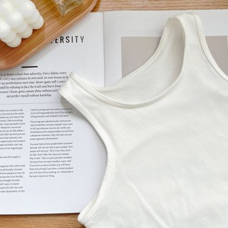 【Fee現貨5色新品】柔霧感削肩寬帶極簡背心 吊帶背心 無袖背心 素色背心 方領上衣 女背心 單穿背心 短版上衣