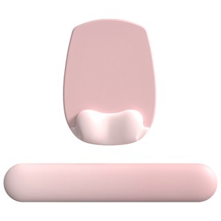 아라리오 벨루어 컴포트 키보드 마우스 손목 받침대 세트, 1개, 페탈 핑크