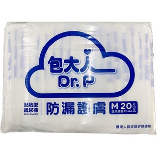 包大人Dr. P防漏護膚黏貼型紙尿褲 M 號 20片 (適用腰圍32-44吋), 4個