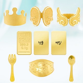 타이니앤코 순금 돌반지 백일반지 돌금수저 금포크 골드바 0.3g/0.5g/1g/1.875g/3.75g