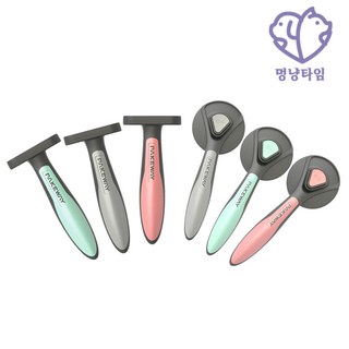 멍냥타임 원터치 펫 써클 스퀘어 브러쉬 고양이 강아지 슬리커 빗 죽은털 제거 단모종 장모종, 원터치펫스퀘어브러쉬핑크, 1개