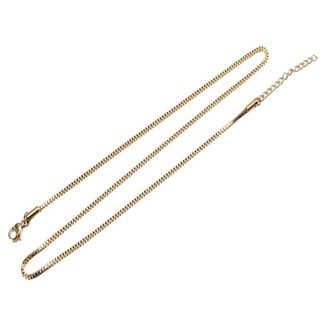 博古珍藏 鈦鋼盒子鏈項鍊 西德白鋼鍊條 金色1.5mm寬45公分 鎖骨頸鍊 DIY配鍊