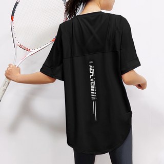 【遮臀顯瘦】瑜伽服 運動T恤 健身服 跑步服 運動上衣 寬鬆短袖 長款加大碼 速乾透氣 夏季訓練 瑜伽跑步健身