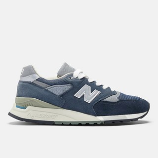 New Balance 男 休閒鞋 經典復古 998 美製麂皮 舒適穿搭 D楦 NB 海軍藍 銀 [U998NV]