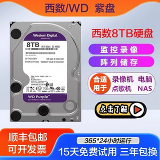 紫盤 監控級硬碟 SATA 7200轉, 西數【6TB】店保3年9新