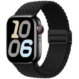 애플워치 호환 브레이드 마그네틱 버클 스트랩38/40/41/42mm 49/46/45/44/42mm 11 10 9 8 7 6 5 4 3 2 se2/3 ultra2/3, 블랙