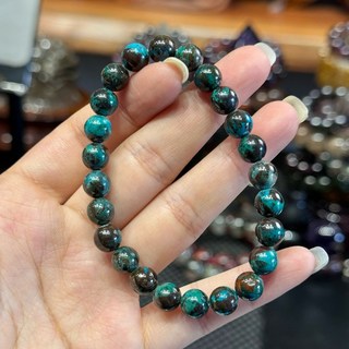頂級天然綠松石手珠 8mm 老料無染色水晶手串 性價比超高手珠