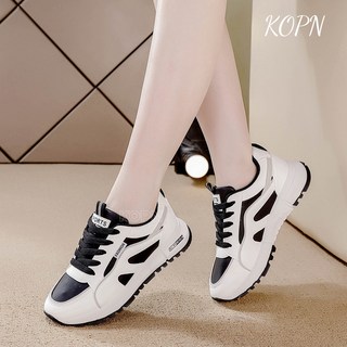 KOPN 가을 여자 흰 신발 가죽 면 가볍다 백합 달리기 스포츠 캐주얼 여자 신발 평판 작은 구두 여자 편안 가죽 운동화 패션