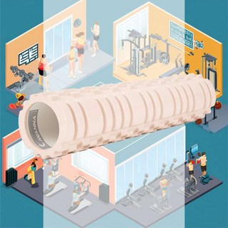 마사지 폼롤러 61cm 크림 근육 블럭 허리 종아리 지압 얇은