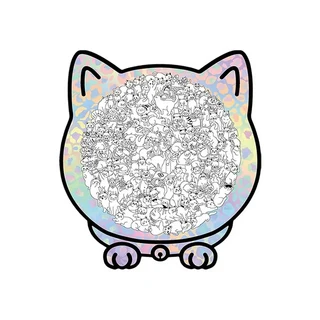 다채로운 고양이 3D 직소 퍼즐 동물 모양 퍼즐 테이블 게임 고양이 쌓기 퍼즐 나무 장난감 홈 장식, 01 M, 04 C01