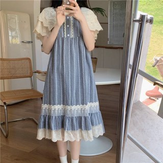 달콤한 중공업 레이스 레이스 공주 스타일 느슨한 겉옷 홈 서비스 잠옷 드레스의 실제 샷 실제 가격 한국어 버전