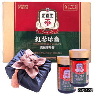 정관장 홍삼진고 액기스 백화점 보자기 포장 선물세트, 500g, 1세트