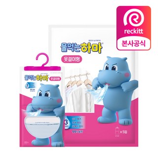 물먹는하마 습기제거제 옷걸이형 5개입 1개, 물먹는하마 습기제거제 옷걸이형 5개입, 1개