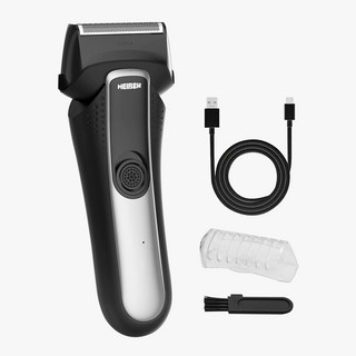 헤이슨 더블온 남자 전기 면도기 일자형 생활방수 충전형, 블랙