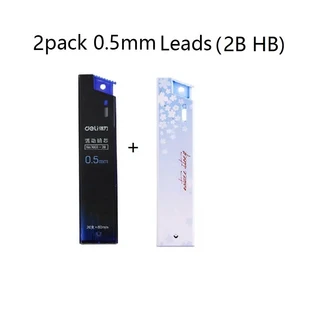 Planwith 금속 기계식 연필 질감 0.5/0.7mm Dropproof 내구성 막대 안정적인 드로잉 쓰기 미적 사무실 학교, 05 2Pack 0.5mm Mix Lead