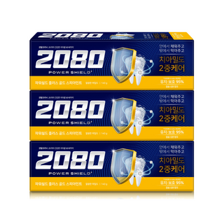 2080 파워쉴드 플러스 골드스피아민트 치약, 6개