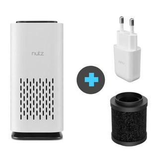 너츠 미니 휴대용 차량용 음이온 공기청정기 NUTZ A10, NUTZ A10 화이트+필터+어댑터