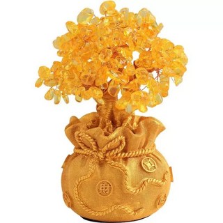 【A&R】招財黃水晶樹 聚寶盆 黃金萬兩小福袋款 附旋轉底座, 小福袋
