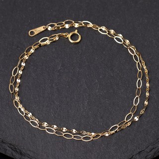 주리에떼 14K 18K 두줄 팔찌 데일리 패션 블루린 기념일 선물 여성 체인 두줄 금 팔찌