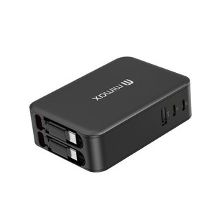 mimax 米覓 65W 氮化鎵充電頭 Lightning USB 多口快充 自帶伸縮線與插頭, 1個, 黑色
