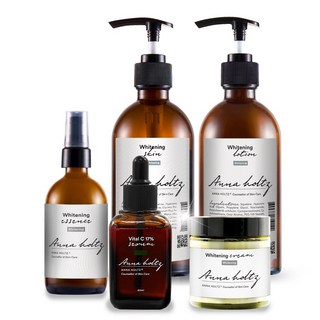 안나홀츠 미백 화이트닝 잡티 5종 세트 스킨 로션 에센스 크림 비타민C 세럼, 1세트