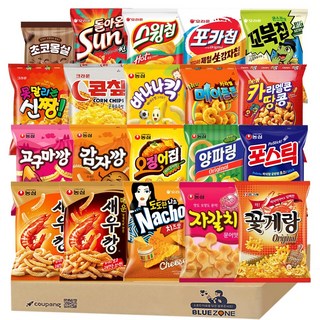 정량 인기스낵 A세트 새우깡 매운새우깡 감깡 고깡 자갈치 포스틱 오징어집 바나나킥 양파링 나초 포카칩 스윙칩 썬칩 꼬북칩 꽃게랑 콘칲 신짱 카라멜땅콩 카라멜메이플 몽실, 1개